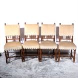 A set of four Dutch oak dining chairs