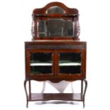 A late Victorian stained wood mirror back chiffonier