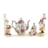 A French porcelain teapot, probably Samson, Paris; and other Continental ceramics
