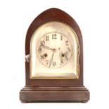 Mahogany lancet shaped mantel clock