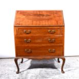 An Edwardian inlaid mahogany bureau