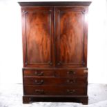 George III mahogany press cupboard