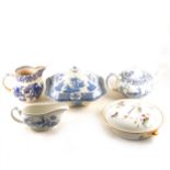 A Victorian hand-painted porcelain teaset; Coalport teaware; and other tableware.