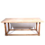 Joined oak refectory type table, 20th Century