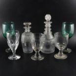 Two boxes of assorted glassware, including Victorian rummers
