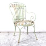 An old green painted garden chair