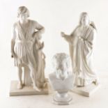 A collection of Parian ware including two Copenhagen figures.