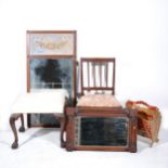 A Victorian mahogany dining chair, and other items of occassional furniture