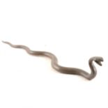 A Japanese bronze model of a snake, probably Meiji