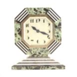 A French Art Deco marble cased mantel clock