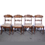 A set of six Regency mahogany dining chairs,