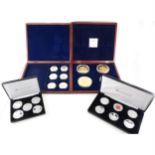 Collection of commemorative and proof coins, including pre-decimal and others, one box full.