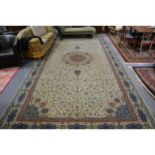 A large Wilson Grosvenor carpet, Persian pattern on a cream ground