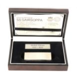 SS Gairsoppa WWII commemorative silver 10oz 50 dollar ingot, cased, limited edition 095/499