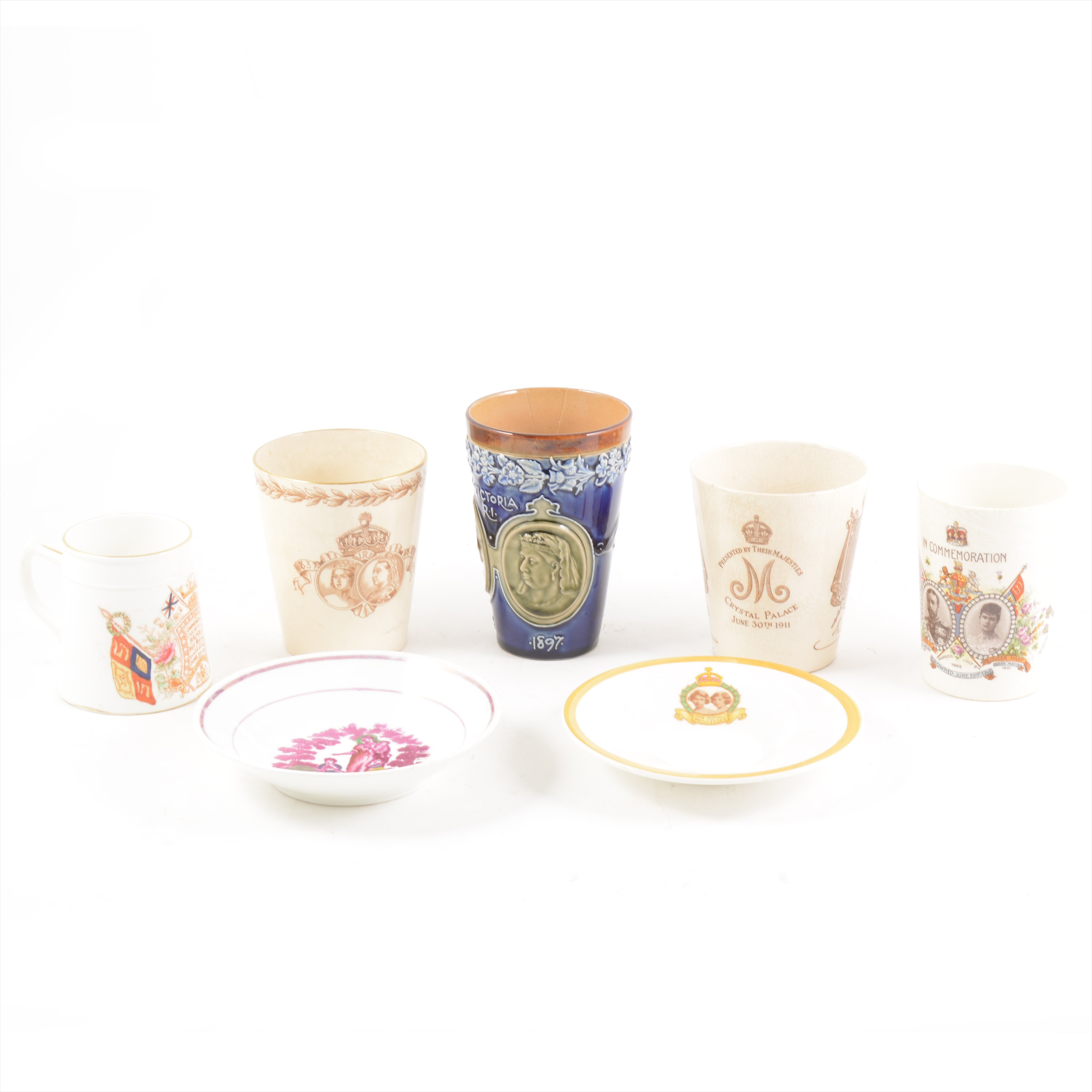 Doulton commemorative beakers and mugs