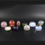 Collection of paperweights including Murano, two Webb, Strathearn and others.