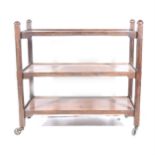 Oak three-tier dinner trolley, and another dinner trolley
