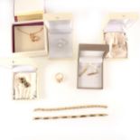 A quantity of costume jewellery including Aurora with Swarovski elements, boxed