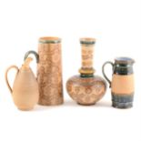 Four stoneware items by Doulton Slater's Patent