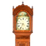 An oak and mahogany longcase clock, faintly signed Josh Kern, Winset