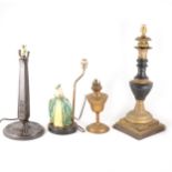 A collection of table lamps,