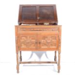 An oak cabinet gramophone,