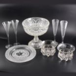 Quantity of glassware including set of six similar cut glass rinser bowls, etc