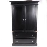 A Contemporary black finish Gentleman's wardrobe,