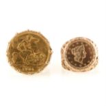 Two gold coin rings.