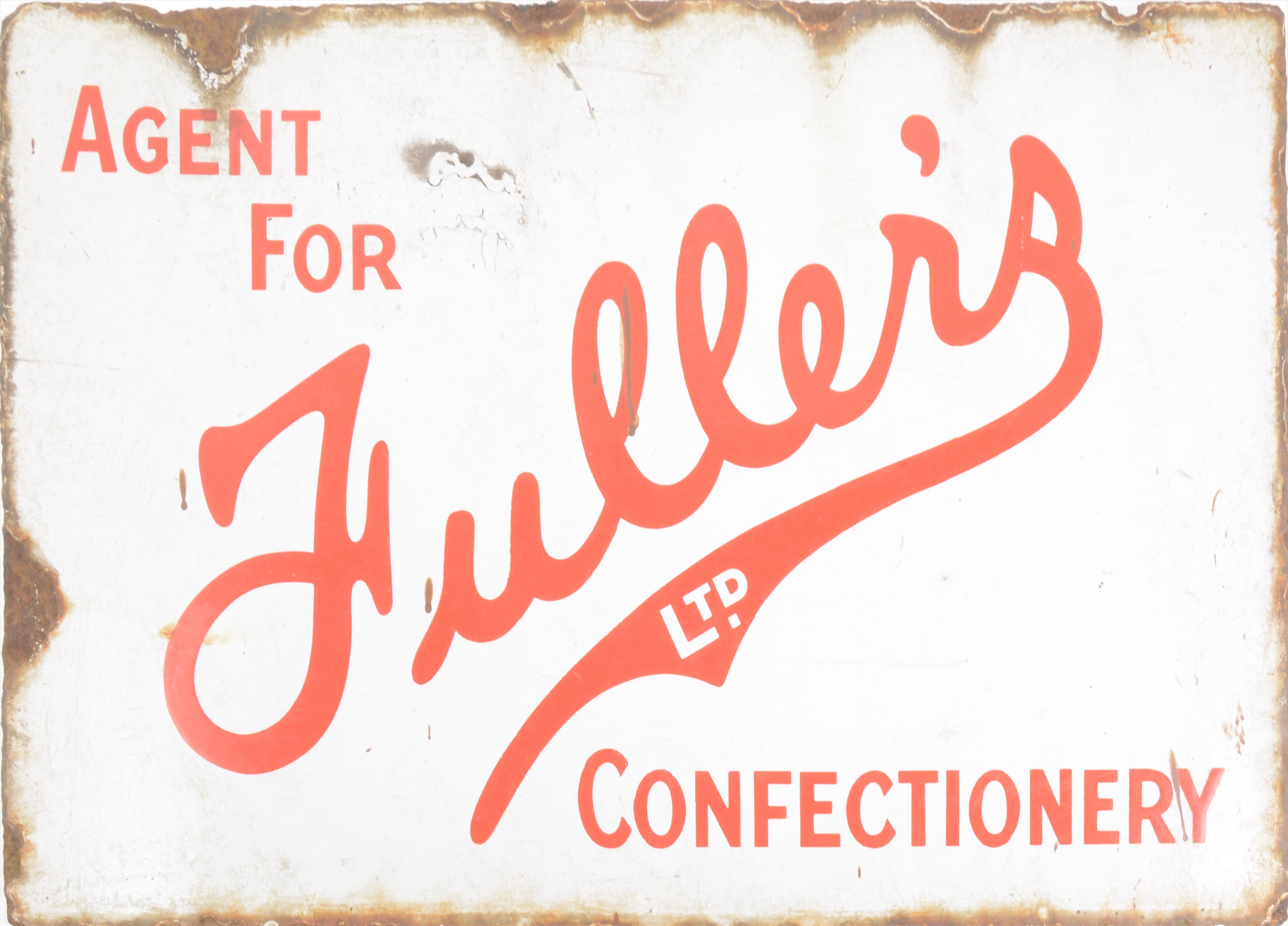 Vintage enamel double sided shop sign,