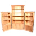 A pine open bookcase,