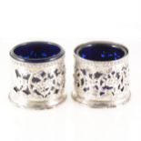 A pair of Victorian silver salts, William Eaton, London 1856.