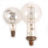 Two large vintage industrial developing bulbs.