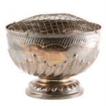 A silver half fluted rose bowl by Charles Stuart Harris, London 1894,