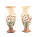 A pair of Doulton Lambeth 'Impasto' Ware vases, dated 1879