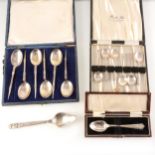 Set of six replica 'Benwell spoons,' Reid & Sons Ltd, London 1960, Jensen grapefruit spoon, etc