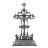 Coalbrookdale type stick stand, knotted rope frame, 84cm.