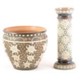 A Doulton Slater's Patent stoneware Jardiniere, and a water filter column