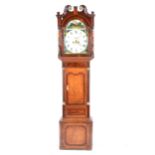 An oak and mahogany longcase clock,