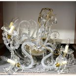 Glass eight branch chandelier,