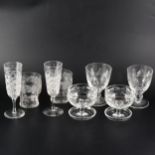 A collection of cut crystal table glass.
