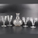 Victorian tapering rummer, 12.5cm; and others, a small collection.