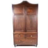 An oak linen press, 19th century