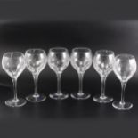 Stuart Crystal - Valencia, six crystal goblets 21.5cm, six wine 20cm. all boxed in pairs.