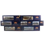 Seven Bachmann OO gauge model railway locomotives, all boxed.