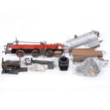 A part built 3.5 inch gauge model live steam locomotive; most parts appear to be there but is