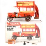 Mamod live steam; LB1 working steam model London Omnibus bus, red body, with box.