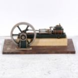 A Stuart Turner horizontal mill engine; live steam model with 7inch flywheel