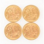 Four Full Sovereigns Elizabeth II 1958, 1964, 1966, 1968