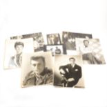 A collection of publicity photographs from Pinewood Studios, including some with autographs by